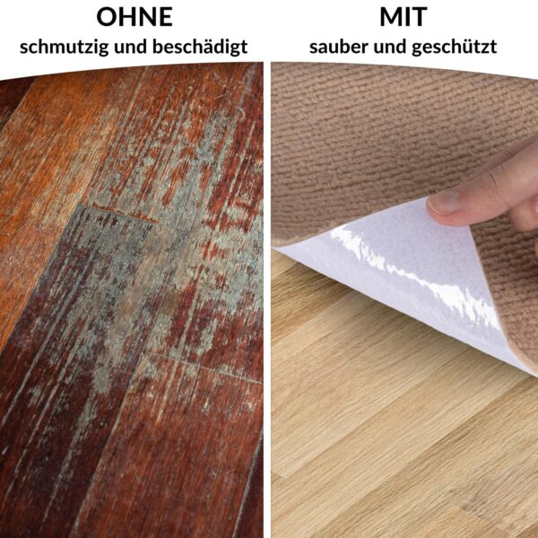 Bodenschutzmatte Teppich Bürostuhlunterlage Schreibtischstuhlunterlage selbsthaftend NEMESIS Hellbraun