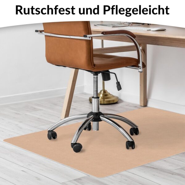 Bodenschutzmatte Teppich Bürostuhlunterlage Schreibtischstuhlunterlage selbsthaftend NEMESIS Hellbraun