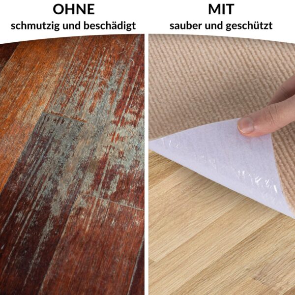 Bodenschutzmatte Teppich Bürostuhlunterlage Schreibtischstuhlunterlage selbsthaftend NEMESIS Creme