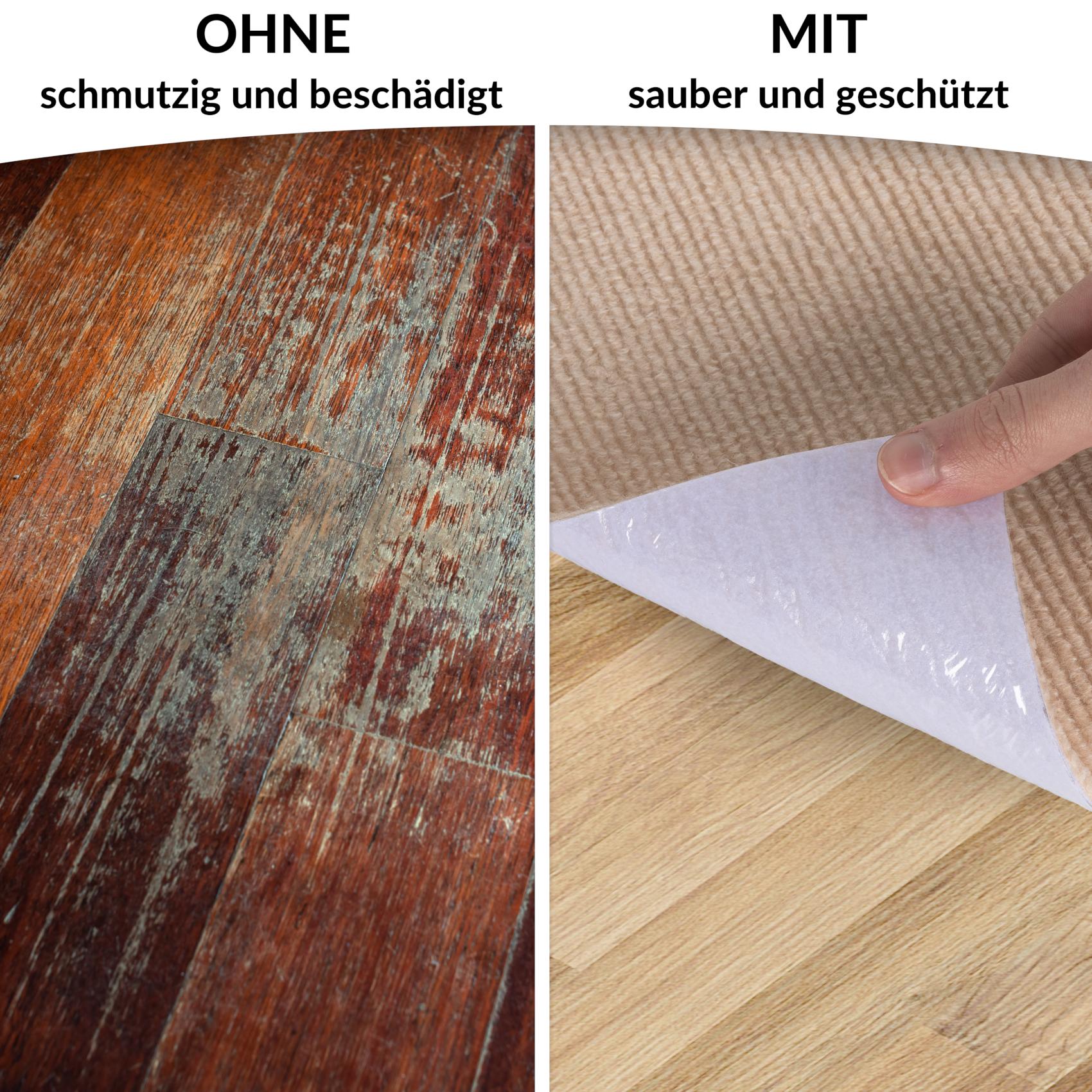 NEMCREM-RE_40 Bodenschutzmatte Teppich Bürostuhlunterlage Schreibtischstuhlunterlage selbsthaftend NEMESIS Creme