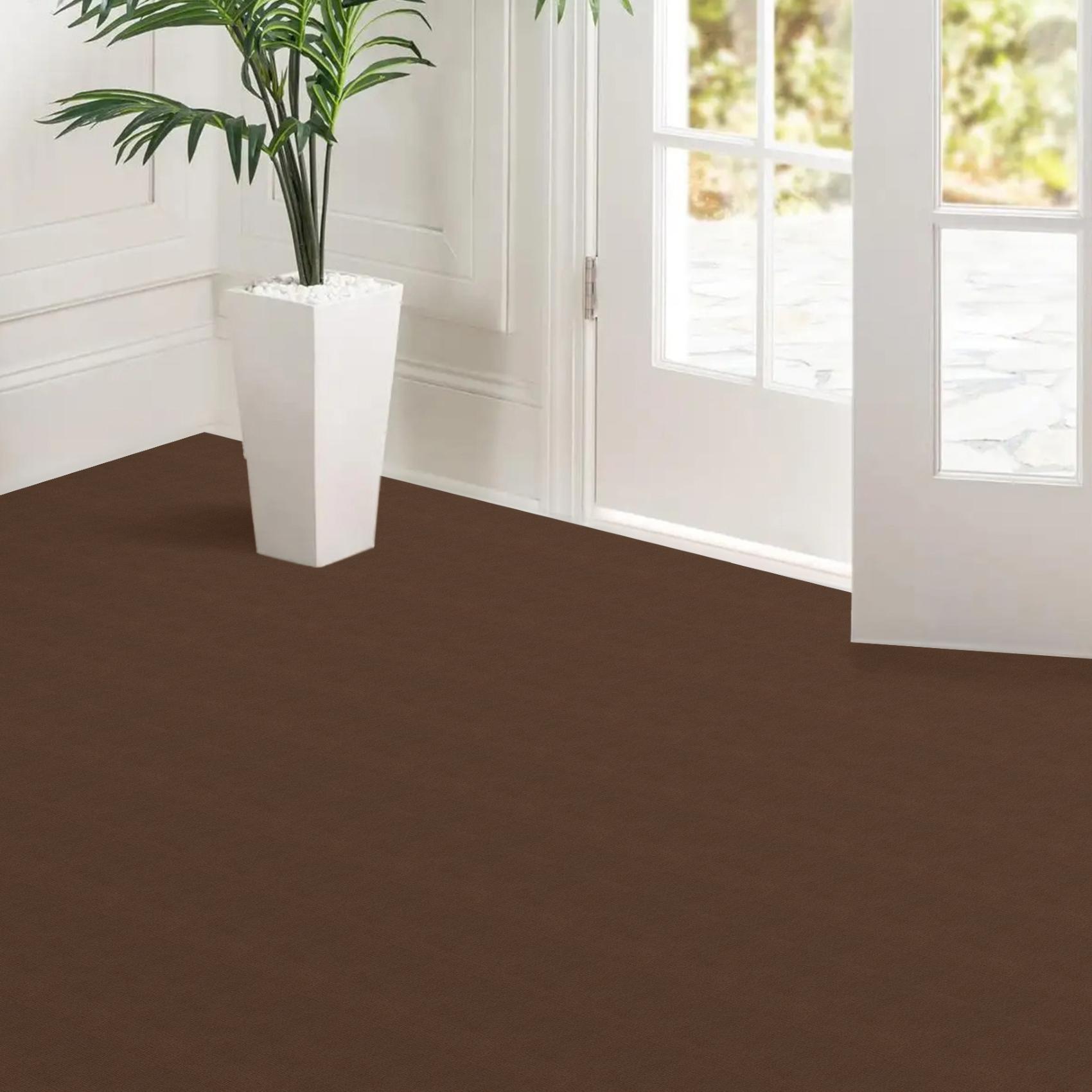 Selbsthaftende Bodenmatte Teppich Antirutsch-Matte Bodenbelag rutschfest in Meterware Schoko