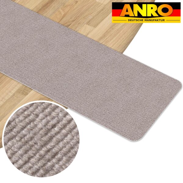 Treppenteppich Treppenstufen Teppich Stufenteppich Stufenmatte selbsthaftend Rechteckig NEMESIS Beige