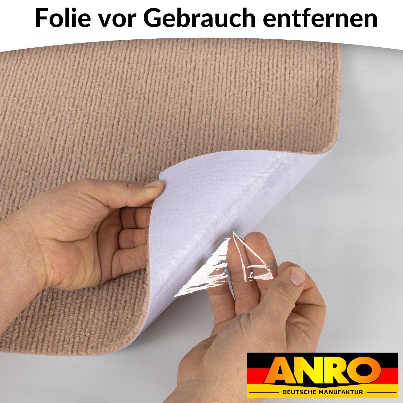 Treppenteppich Treppenstufen Teppich Stufenteppich Stufenmatte selbsthaftend Rechteckig NEMESIS Hellbraun