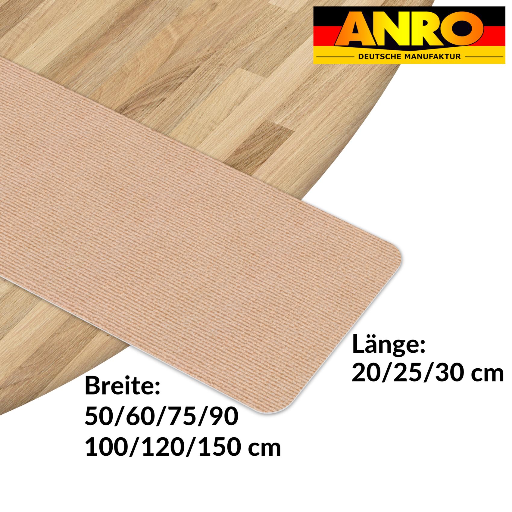 Treppenteppich Treppenstufen Teppich Stufenteppich Stufenmatte selbsthaftend Rechteckig NEMESIS Hellbraun