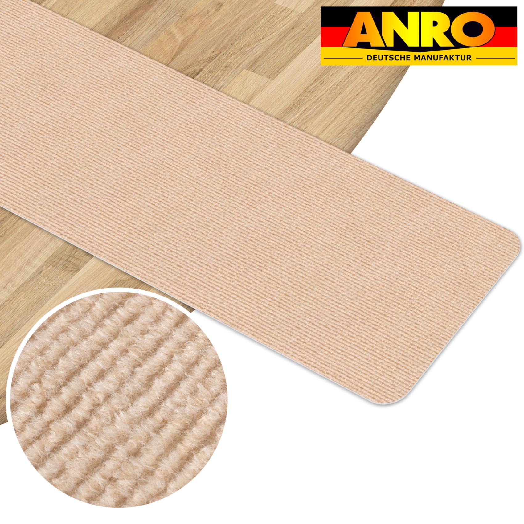 Treppenteppich Treppenstufen Teppich Stufenteppich Stufenmatte selbsthaftend Rechteckig NEMESIS Creme