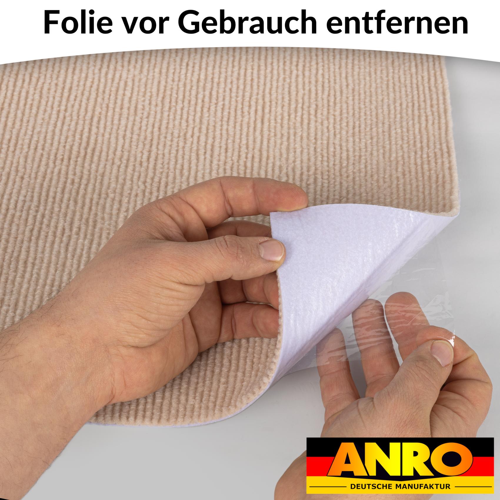 Treppenteppich Treppenstufen Teppich Stufenteppich Stufenmatte selbsthaftend Rechteckig NEMESIS Creme