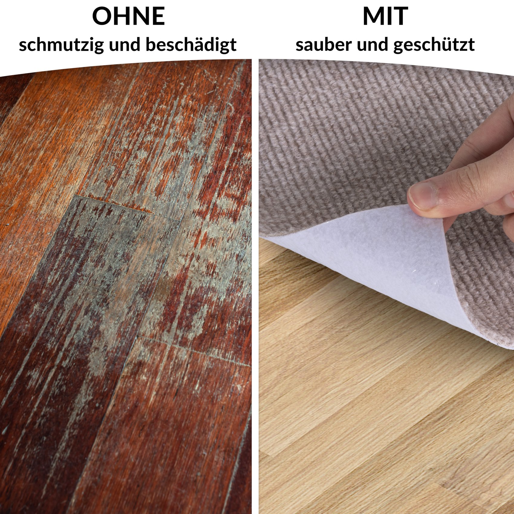 Bodenschutzmatte Teppich Bürostuhlunterlage Schreibtischstuhlunterlage selbsthaftend NEMESIS Beige