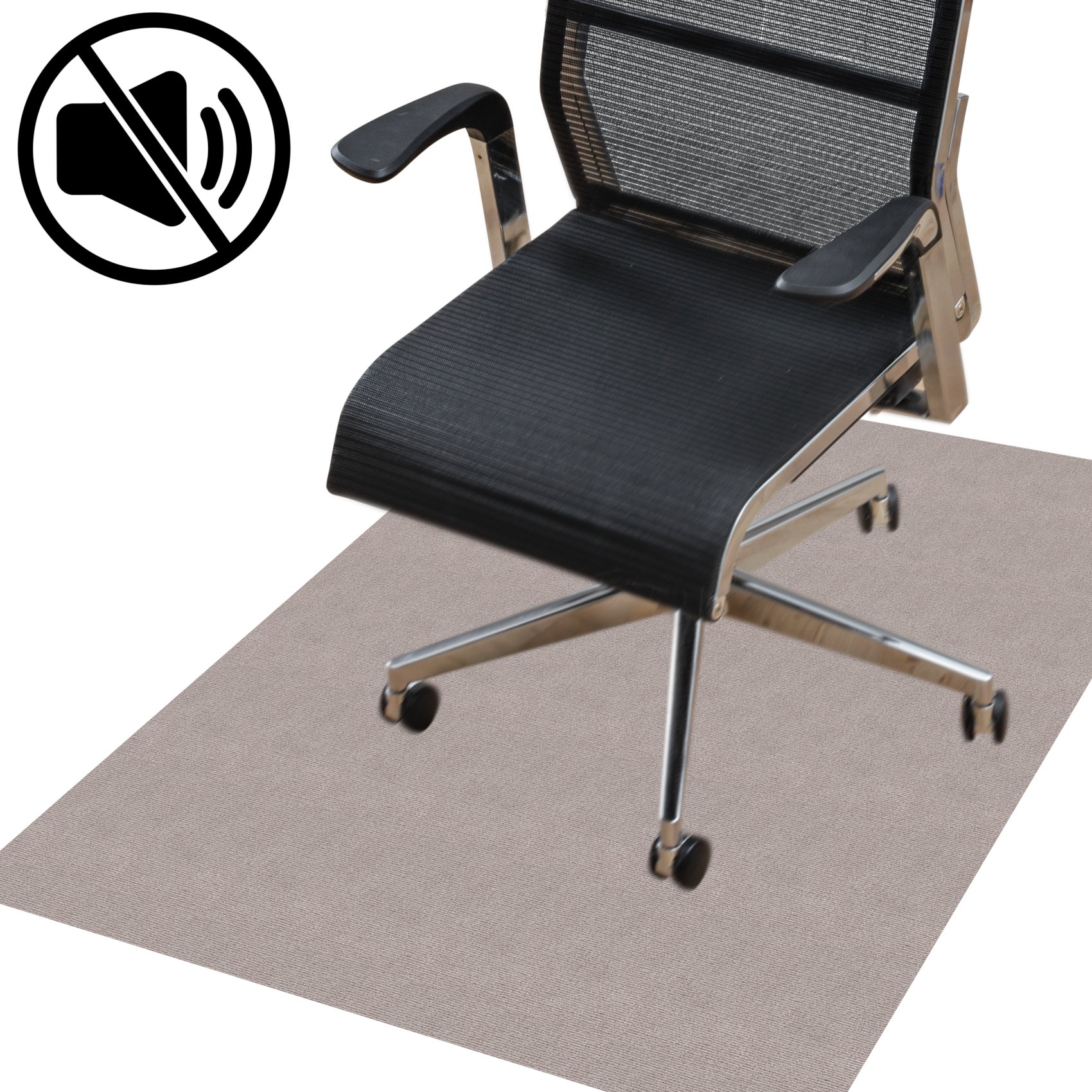 Bodenschutzmatte Teppich Bürostuhlunterlage Schreibtischstuhlunterlage selbsthaftend NEMESIS Beige