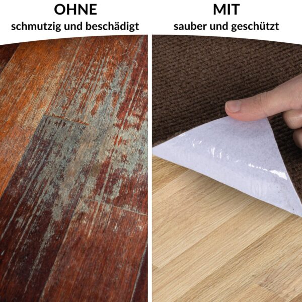Bodenschutzmatte Teppich Bürostuhlunterlage Schreibtischstuhlunterlage selbsthaftend NEMESIS Schoko