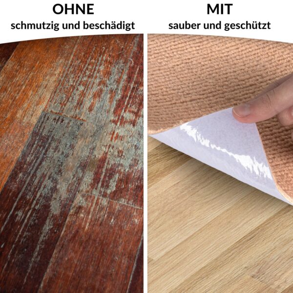 Bodenschutzmatte Teppich Bürostuhlunterlage Schreibtischstuhlunterlage selbsthaftend NEMESIS Hellbraun