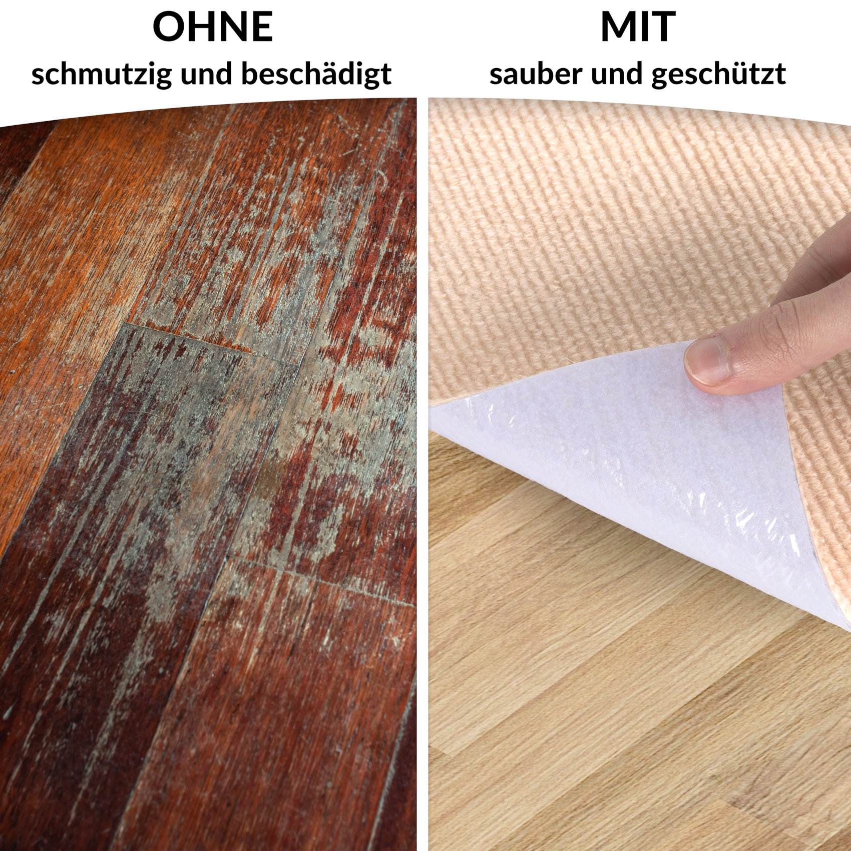 NEMCREM-RE_40 Bodenschutzmatte Teppich Bürostuhlunterlage Schreibtischstuhlunterlage selbsthaftend NEMESIS Creme