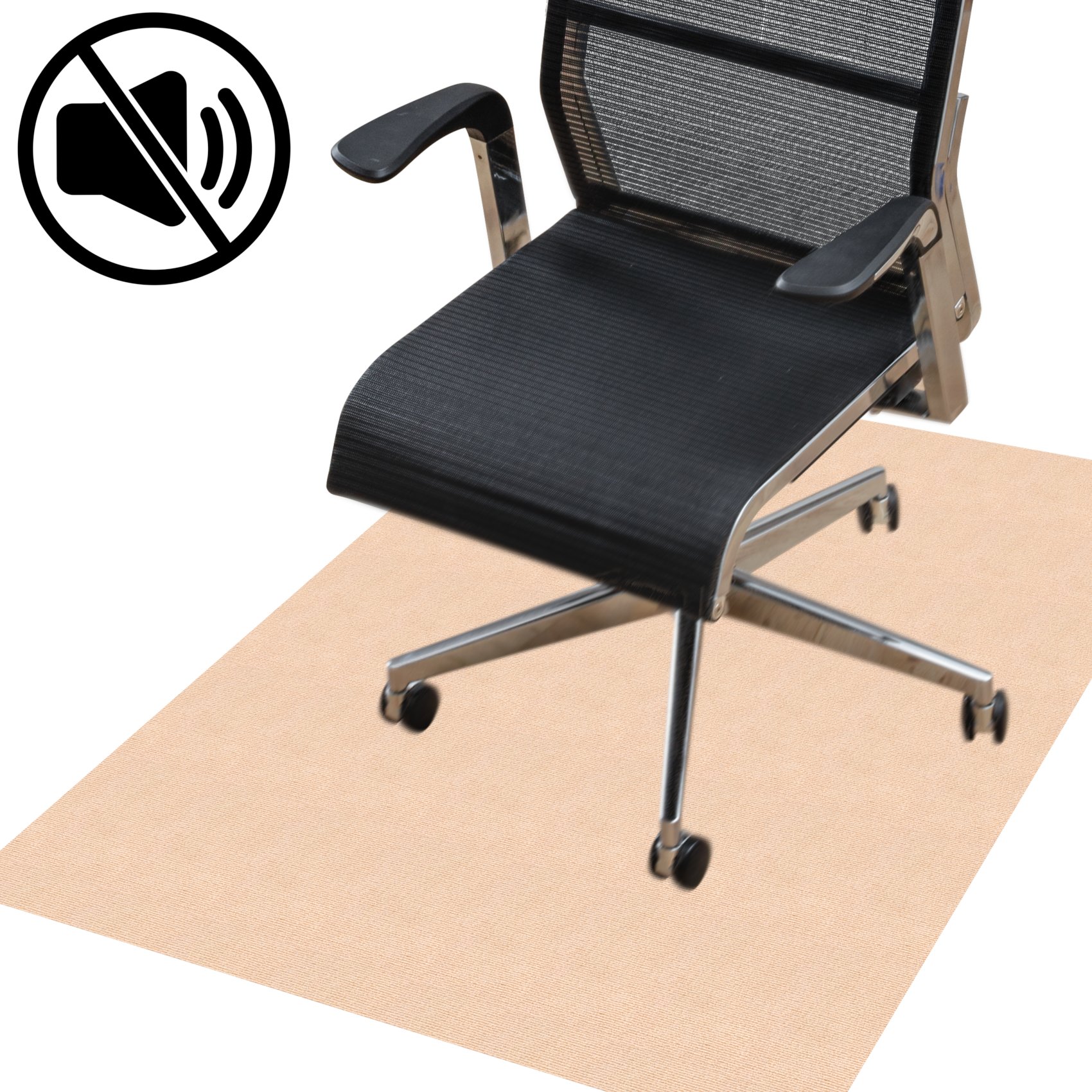 NEMCREM-RE_60 Bodenschutzmatte Teppich Bürostuhlunterlage Schreibtischstuhlunterlage selbsthaftend NEMESIS Creme