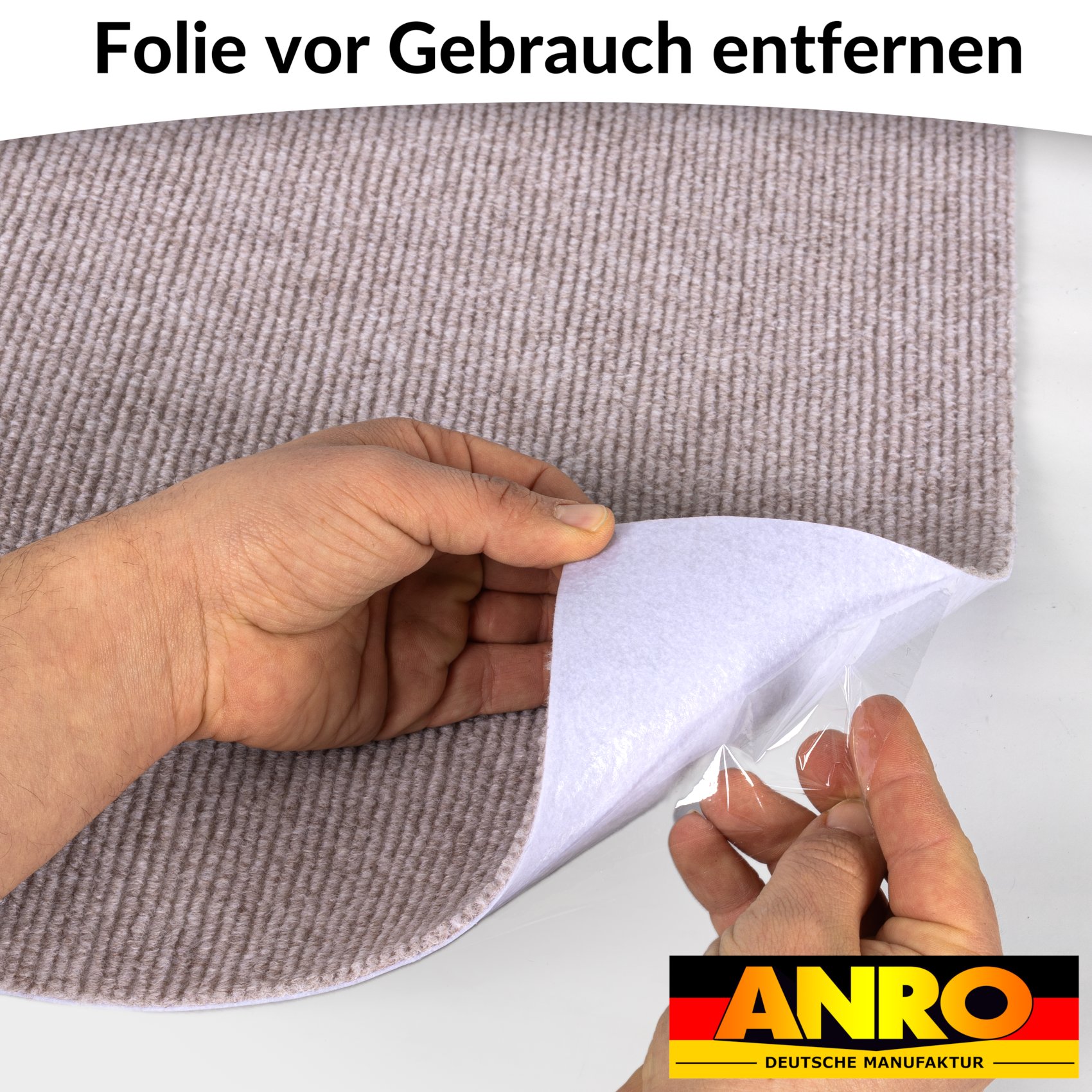 Treppenteppich Treppenstufen Teppich Stufenteppich Stufenmatte selbsthaftend Rechteckig NEMESIS Beige