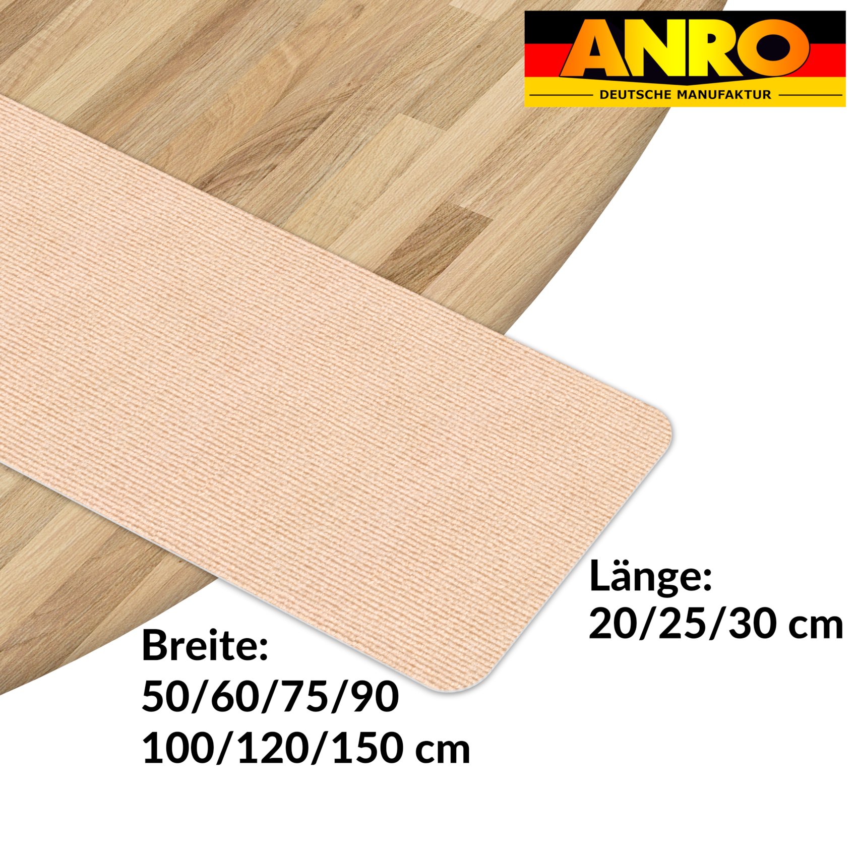 Treppenteppich Treppenstufen Teppich Stufenteppich Stufenmatte selbsthaftend Rechteckig NEMESIS Creme