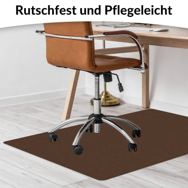 Bodenschutzmatte Teppich Bürostuhlunterlage Schreibtischstuhlunterlage selbsthaftend NEMESIS Schoko