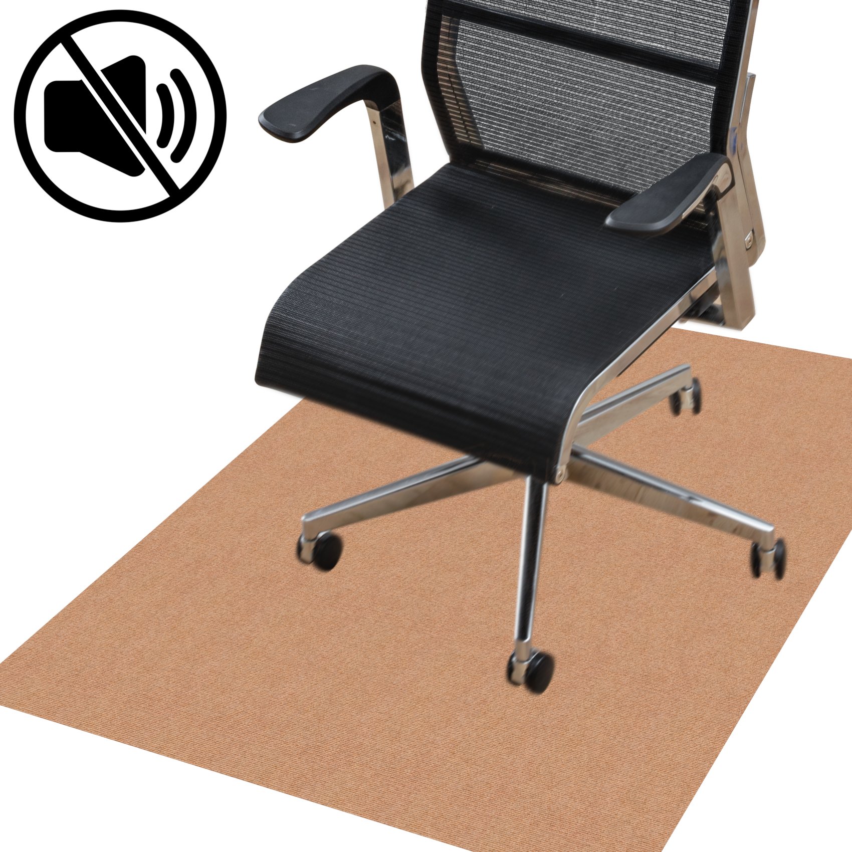 NEMBRAU-RE_60 Bodenschutzmatte Teppich Bürostuhlunterlage Schreibtischstuhlunterlage selbsthaftend NEMESIS Hellbraun