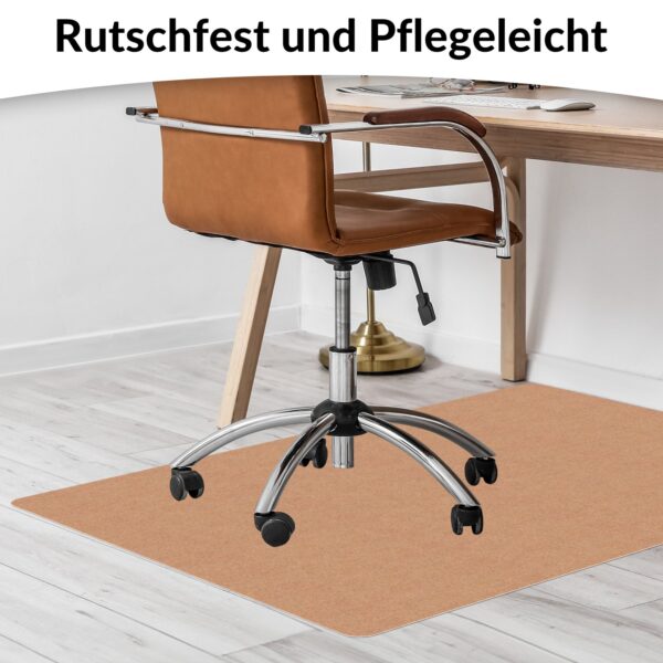 Bodenschutzmatte Teppich Bürostuhlunterlage Schreibtischstuhlunterlage selbsthaftend NEMESIS Hellbraun