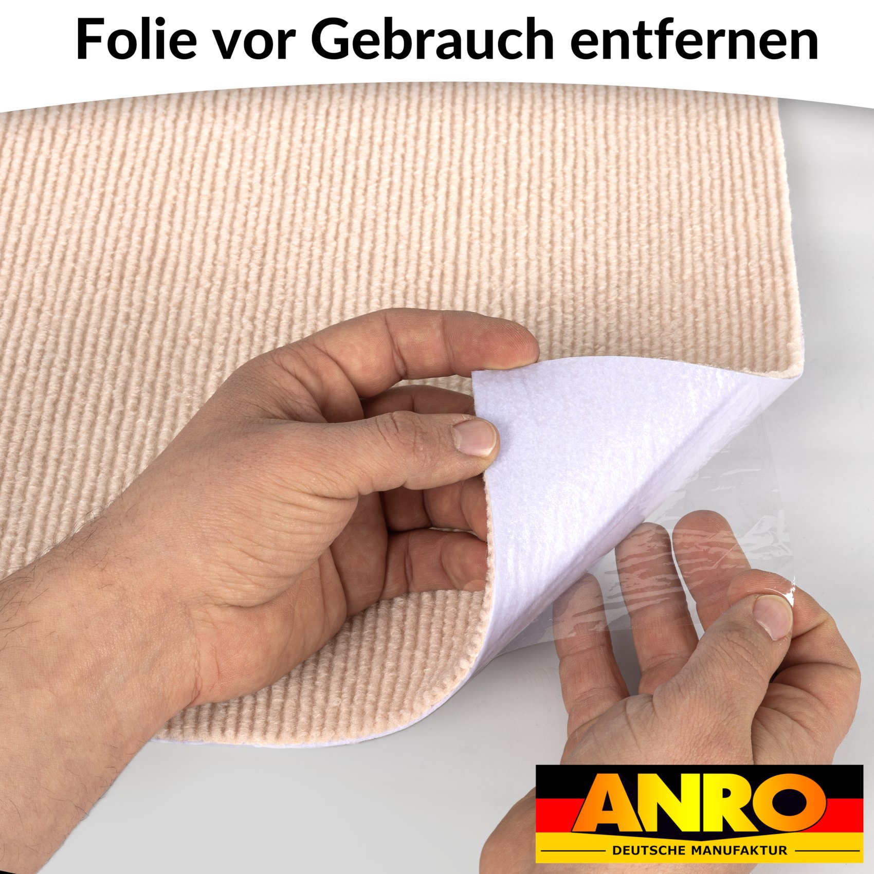 NEMCREM-RE_50 Bodenschutzmatte Teppich Bürostuhlunterlage Schreibtischstuhlunterlage selbsthaftend NEMESIS Creme