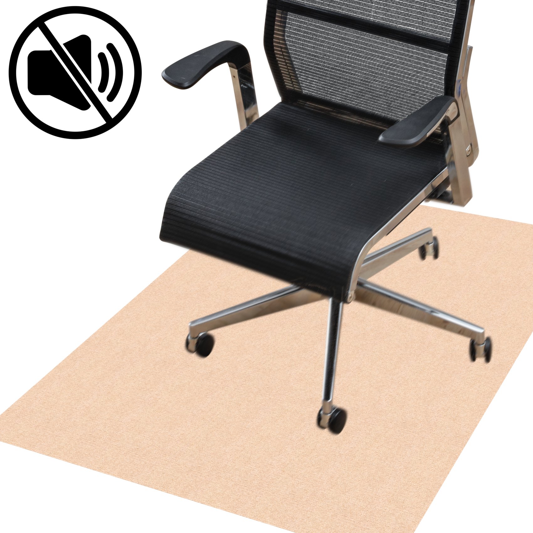 NEMCREM-RE_60 Bodenschutzmatte Teppich Bürostuhlunterlage Schreibtischstuhlunterlage selbsthaftend NEMESIS Creme
