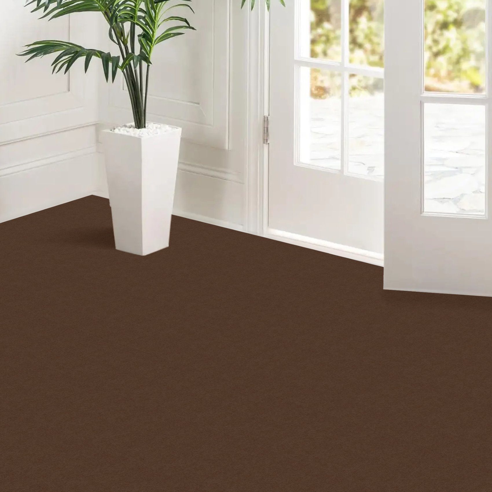 Selbsthaftende Bodenmatte Teppich Antirutsch-Matte Bodenbelag rutschfest in Meterware Schoko