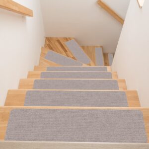 Treppenteppich Treppenstufen Teppich Stufenteppich Stufenmatte selbsthaftend Rechteckig NEMESIS Beige