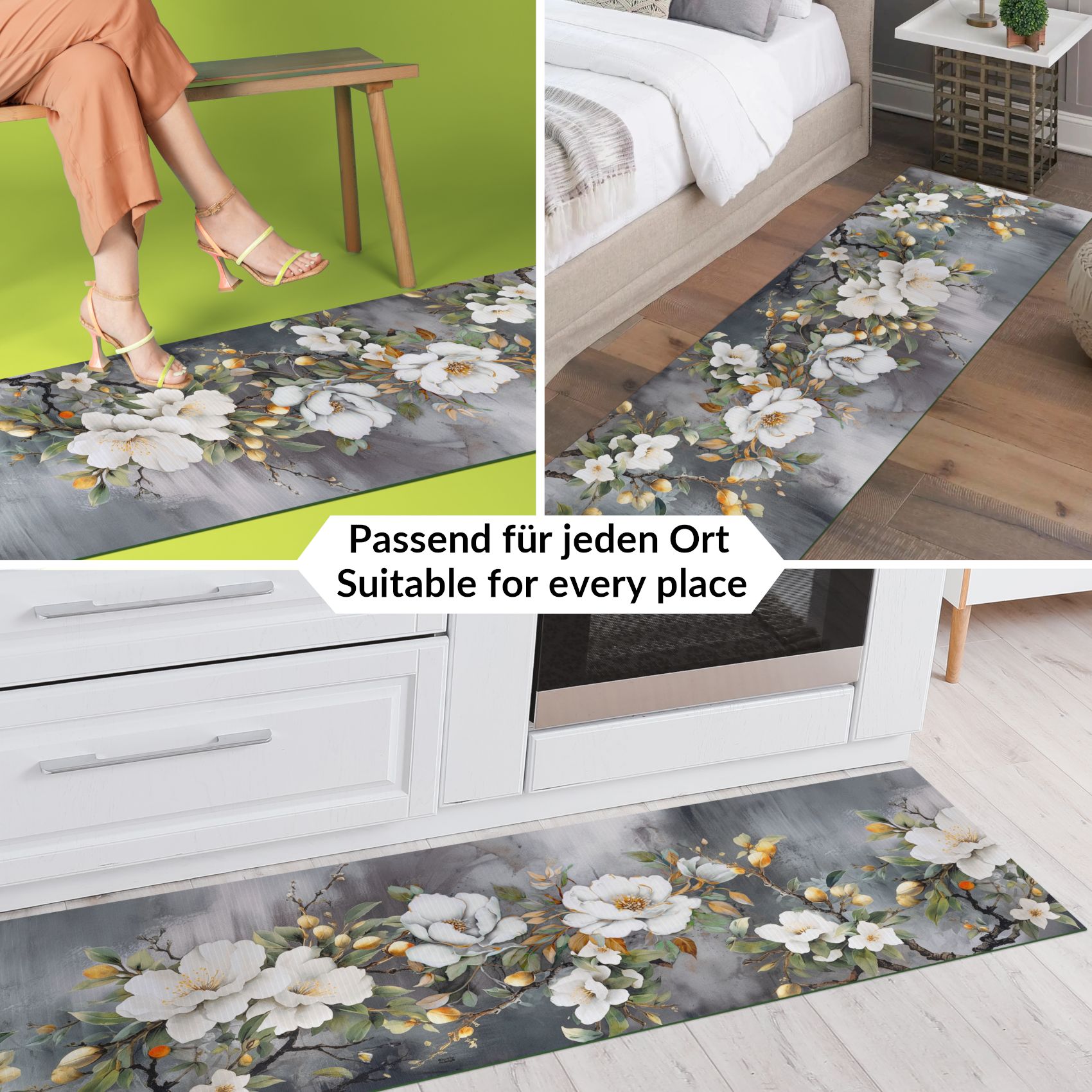 SPRINT86_40 Küchenläufer waschbar Küchenteppich rutschfest Sprinty Sara 52cm Breite