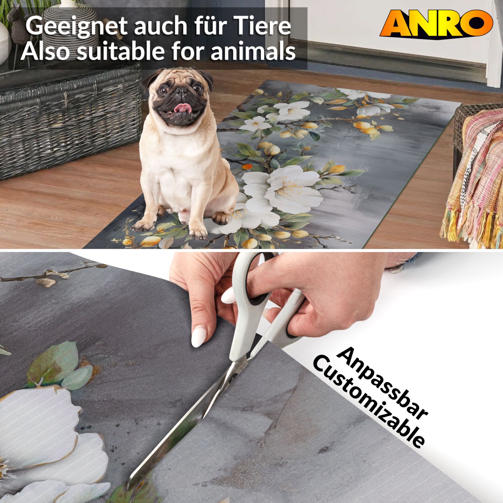 SPRINT86_50 Küchenläufer waschbar Küchenteppich rutschfest Sprinty Sara 52cm Breite