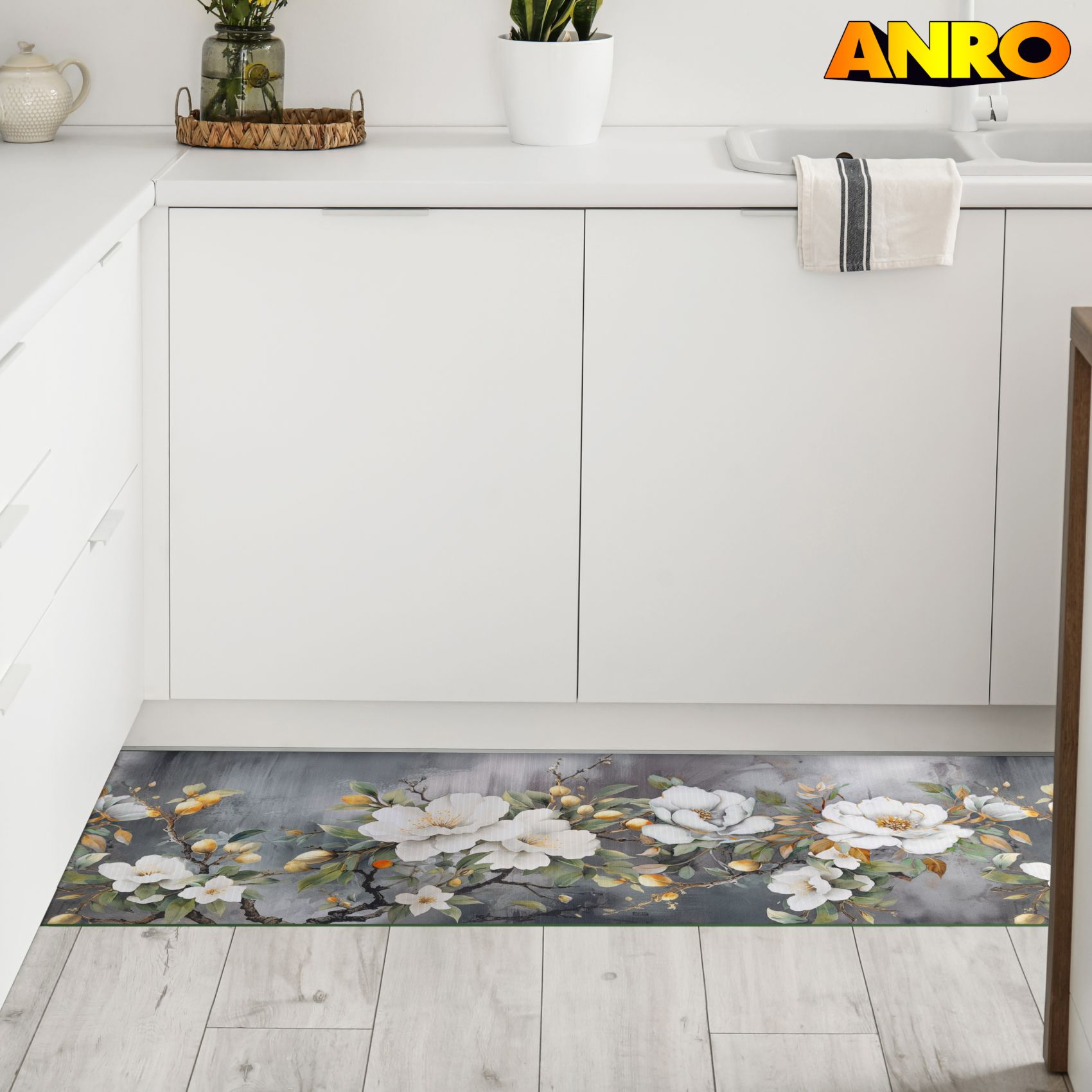 SPRINT86_24 Küchenläufer waschbar Küchenteppich rutschfest Sprinty Sara 52cm Breite