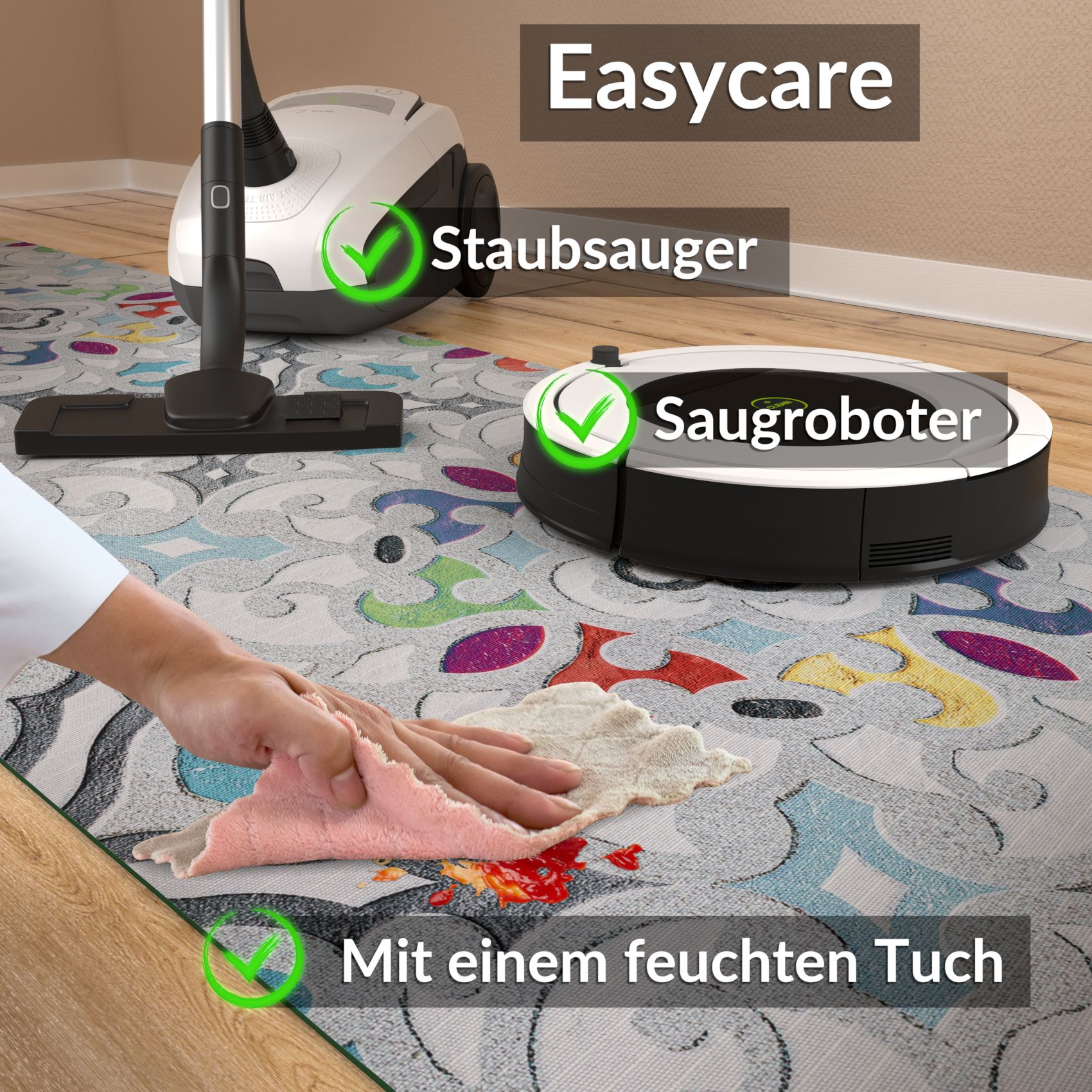 SPRINT87_70 Küchenläufer waschbar Küchenteppich rutschfest Sprinty Valentina 52cm Breite