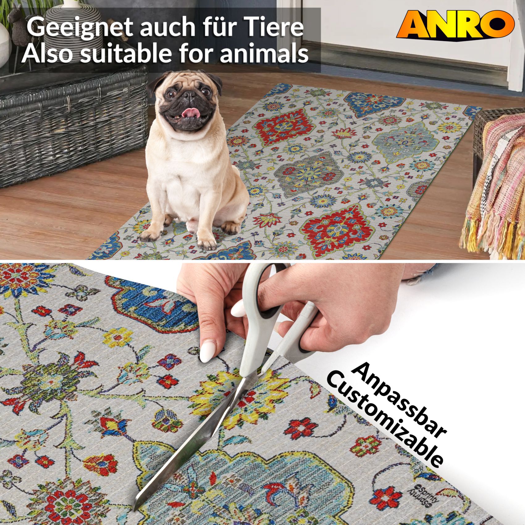 SPRINT88_50 Küchenläufer waschbar Küchenteppich rutschfest Sprinty Vita 52cm Breite