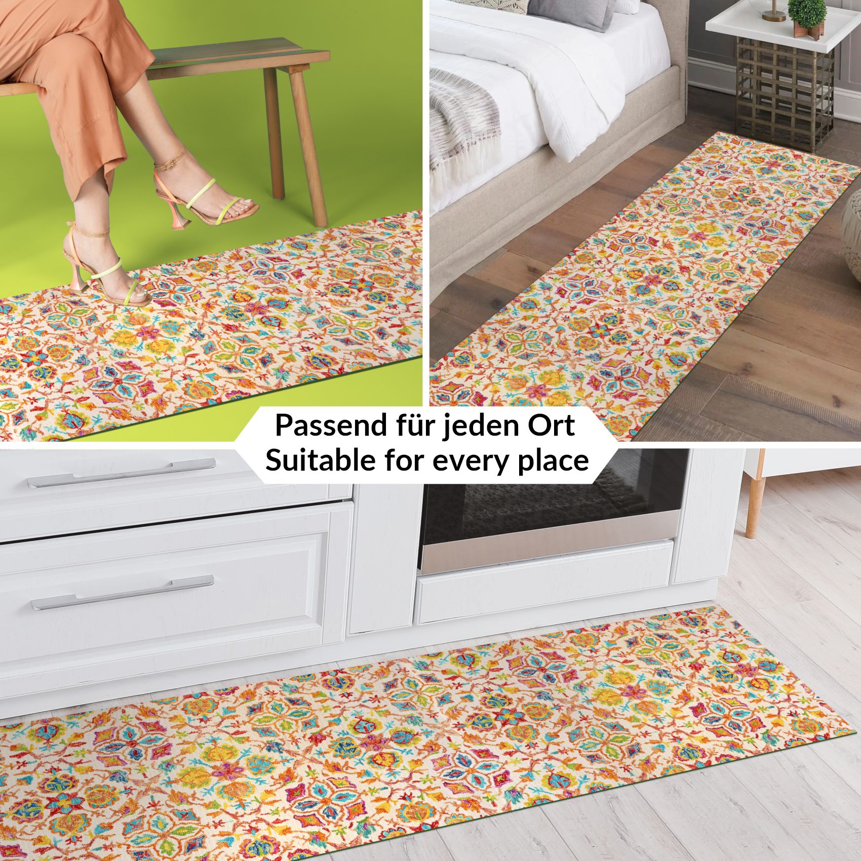 Küchenläufer waschbar Küchenteppich rutschfest Sprinty Abbraccio 52cm Breite