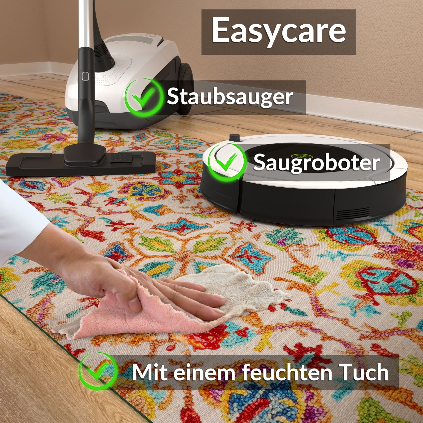 Küchenläufer waschbar Küchenteppich rutschfest Sprinty Abbraccio 52cm Breite