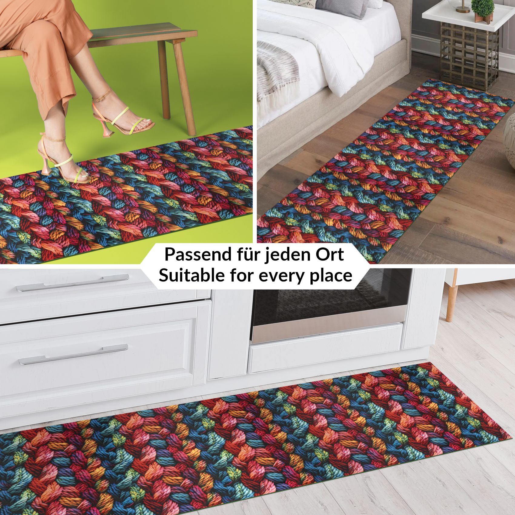 Küchenläufer waschbar Küchenteppich rutschfest Sprinty Drappo 52cm Breite