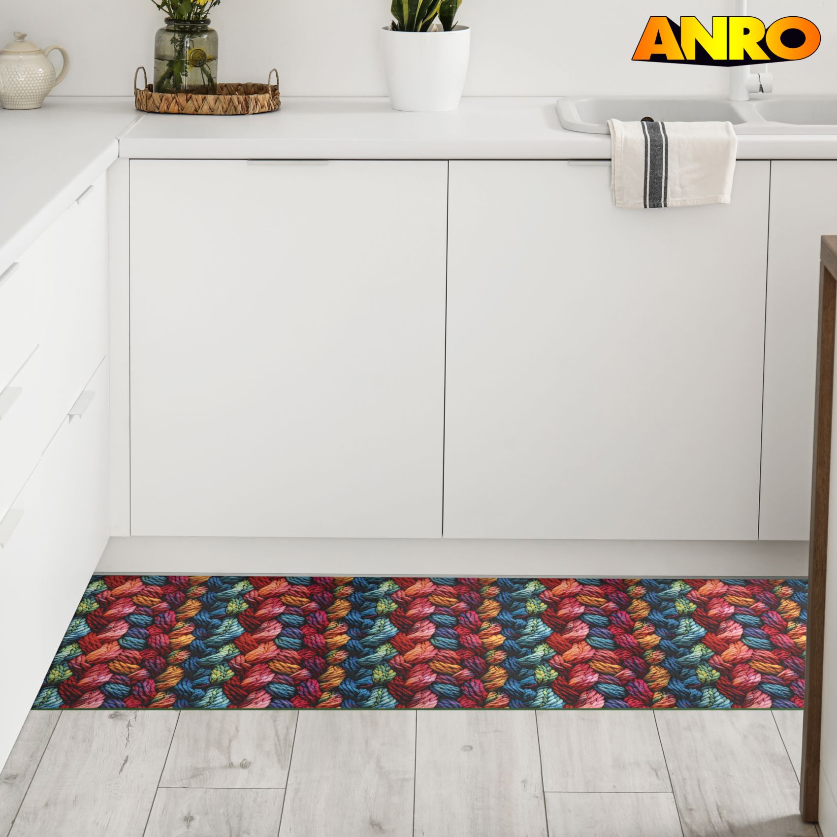 Küchenläufer waschbar Küchenteppich rutschfest Sprinty Drappo 52cm Breite