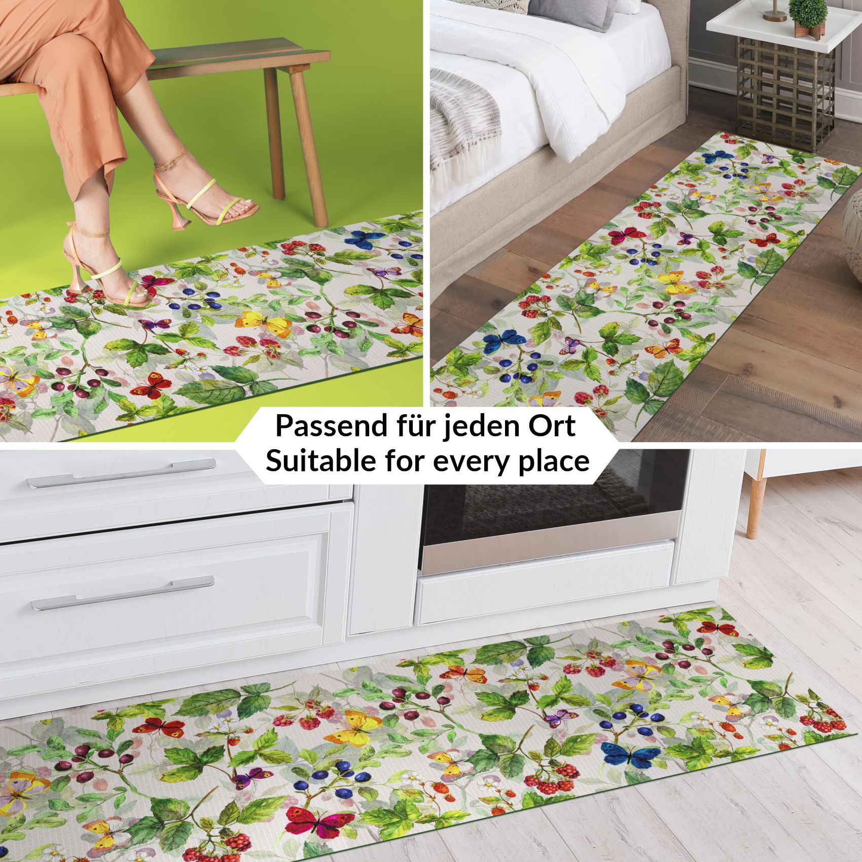 SPRINT93_40 Küchenläufer waschbar Küchenteppich rutschfest Sprinty Thailandia 52cm Breite