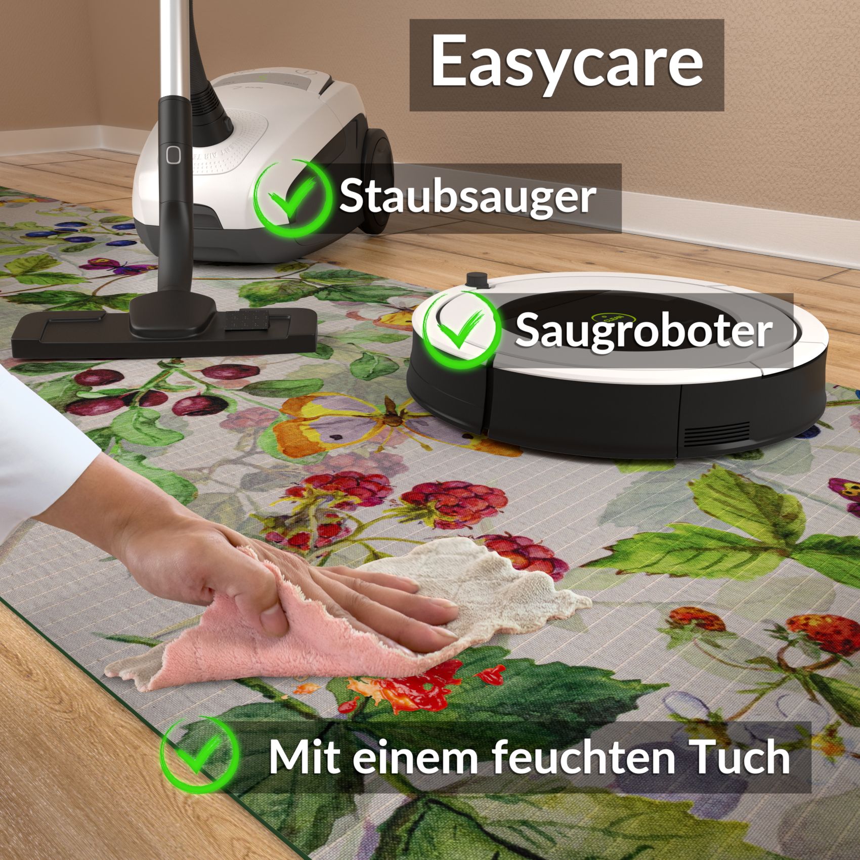 SPRINT93_70 Küchenläufer waschbar Küchenteppich rutschfest Sprinty Thailandia 52cm Breite