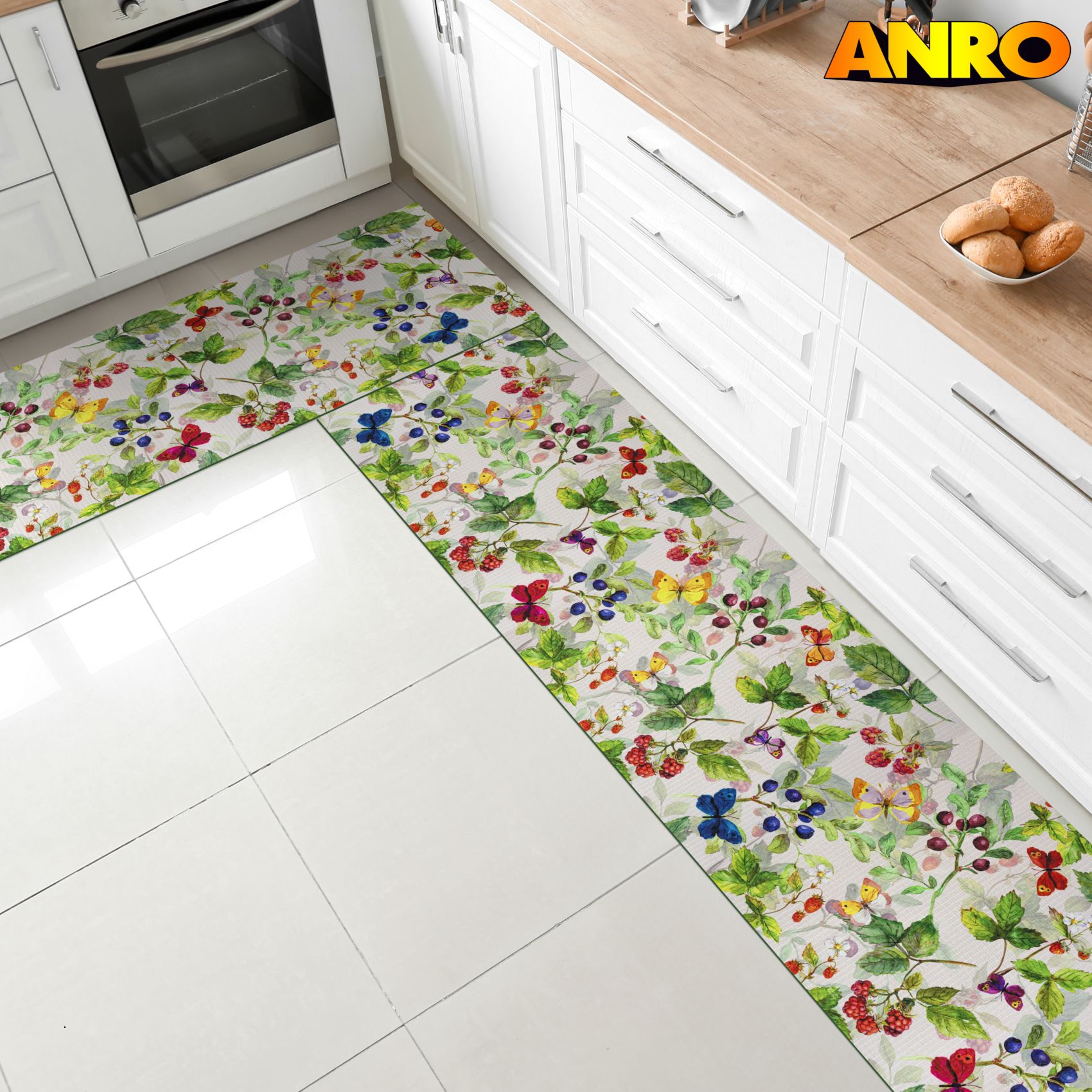 SPRINT93_20 Küchenläufer waschbar Küchenteppich rutschfest Sprinty Thailandia 52cm Breite