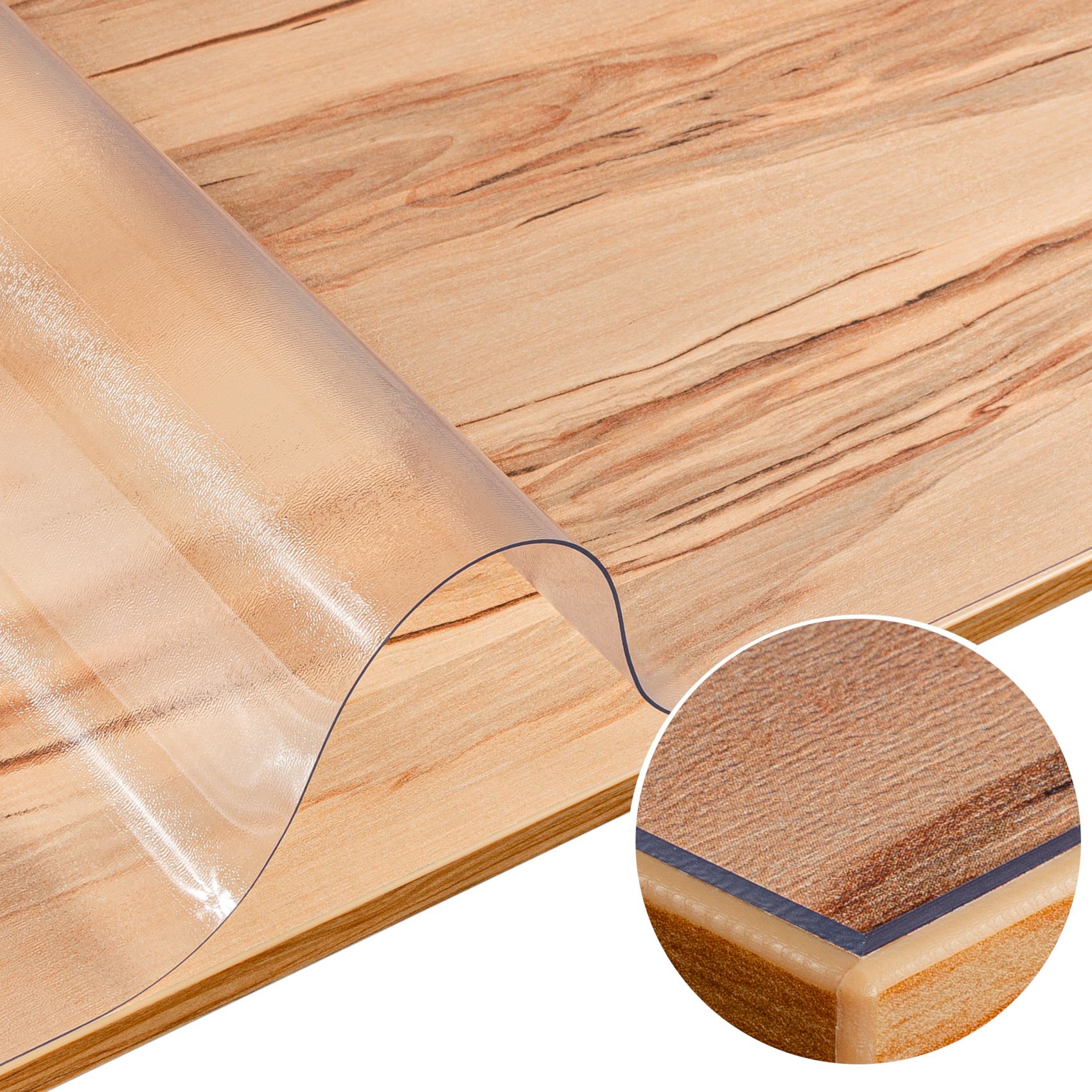 Tischschutzfolie nach Maß 1,5mm transparent geruchlos einseitig strukturiert